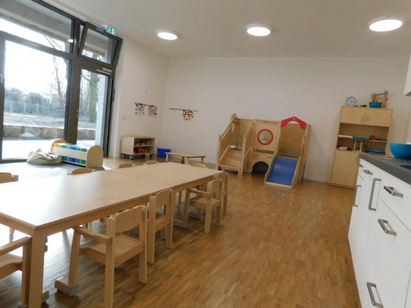 Der Gruppenraum der blauen Gruppe (Gruppe für Kinder im Alter von 0-3 Jahren)